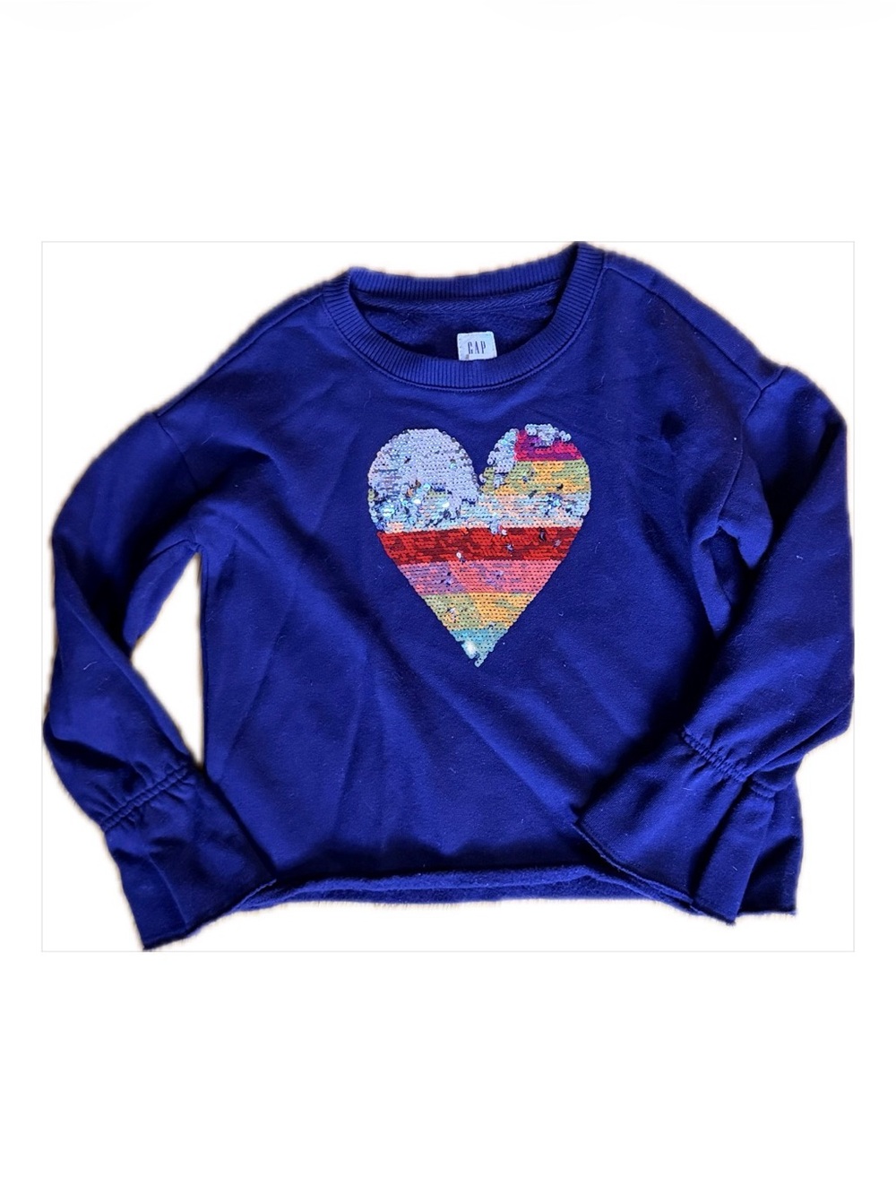 Sequin heart sweatshirt
